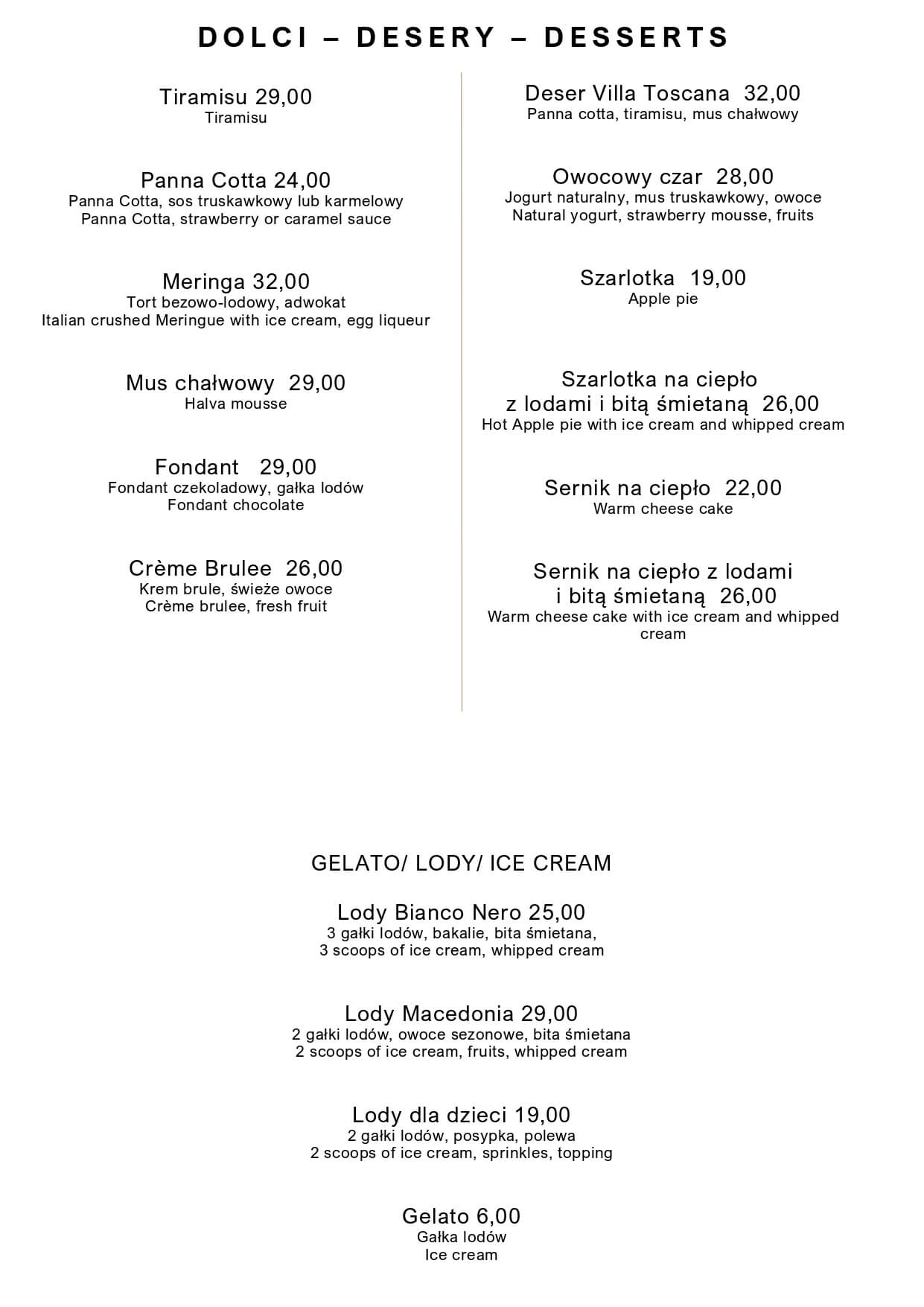 Desery w Nowym Targu